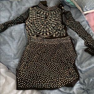 2 piece black skirt set